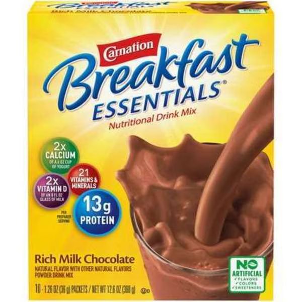 Nestle Carnation Chocolate Breakfast Essentials Drink Mix 12.6oz., PK6, Carnation, Mfr#: 10050000530325